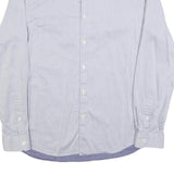 DKNY Mens Blue Cotton Blend Slim Fit Shirt M Stylish Button Down Long Sleeve