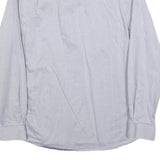 DKNY Mens Blue Cotton Blend Slim Fit Shirt M Stylish Button Down Long Sleeve