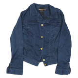 G-STAR Womens Blue Cotton Blend Denim Jacket L Button Closure Classic Fit