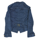 G-STAR Womens Blue Cotton Blend Denim Jacket L Button Closure Classic Fit