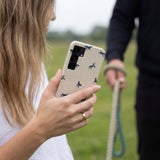 London Fog Mini Horses Samsung Galaxy S25 Case - Lifestyle photo showing phone case in use
