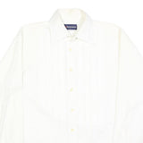 MANHATTEN Mens White Cotton Blend Shirt M Classic Fit Long Sleeve Button Shirt