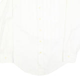 MANHATTEN Mens White Cotton Blend Shirt M Classic Fit Long Sleeve Button Shirt