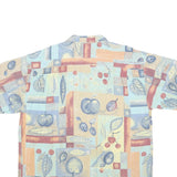 MODE MONSIEUR Mens Blue Beige Pattern Shirt XL Casual Short Sleeve Summer Style