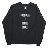 CHAMPION Mens Black Graphic T-Shirt M Long Sleeve Crew Neck Cotton Barcodes