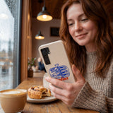 Seashell Sardines Samsung Galaxy S25 Case - Lifestyle photo showing phone case in use