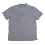 KANGOL Mens Blue Polo Shirt L Cotton Blend Zip Collar Short Sleeve Casual