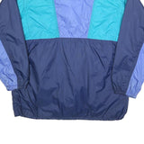 Mens Blue Navy Teal Colourblock Windbreaker Jacket XL Polyester Blend Zip