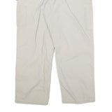 CARHARTT Mens Relaxed Beige Cotton Blend Zip Trousers W36 L28 Casual Workwear