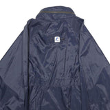 K-WAY Mens Navy Blue Outdoor Jacket M Nylon Plain Zip Casual Rainwear