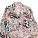 SIGNE INCOYIMTO Womens Pink Printed Long Sleeve Collared Shirt M Cotton Blend