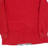 Womens Red Floral Embroidered Polyester Jacket L Zip Plain Casual Outerwear