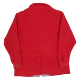 Womens Red Floral Embroidered Polyester Jacket L Zip Plain Casual Outerwear