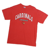 GILDAN Mens Red Cardinals Louisville Graphic T-Shirt M Short Sleeve Crew Neck