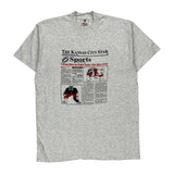 Kansas City Star Fruit Of The Loom Single Stitch T-Shirt - XL Grey Cotton