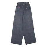 Womens Regular Fit Wide-Leg Denim Blue Cotton Blend Jeans W24 L30 Casual