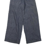 Womens Regular Fit Wide-Leg Denim Blue Cotton Blend Jeans W24 L30 Casual