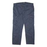 PINEWOOD Mens Cotton Blend Navy Blue Regular Fit Cargo Trousers W37 L27 Outdoor