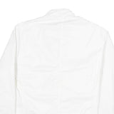 Mens White Cotton Blend Button Jacket L Plain Stylish Casual Lightweight