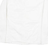 Mens White Cotton Blend Button Jacket L Plain Stylish Casual Lightweight