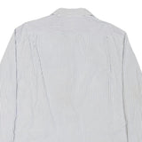 NAUTICA Mens White & Blue Striped Shirt M Classic Cotton Blend Casual