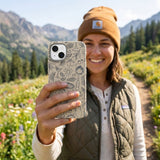 London Fog Mediterranean Moments iPhone 15 Case - Lifestyle photo showing phone case in use