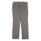 RALPH LAUREN Womens Cotton Blend Grey Regular Straight Trousers W34 L34 Casual