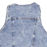 Womens Blue Denim Button Jacket M Polyester Plain Sleeveless Casual Vest