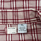 Levis Checked Short Sleeve Shirt - XL Red Cotton