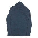 LAUREN RALPH LAUREN Womens Navy Blue Plain Cardigan Crew Neck Basic Knit M