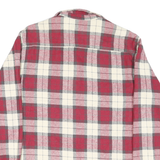 BERNE APPAREL Mens Red & Cream Check Shirt M Cotton Blend Long Sleeve Casual