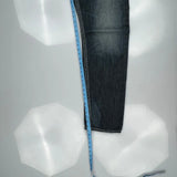 Silver Contrast Stitch Jeans - 36W 34L Dark Wash Cotton