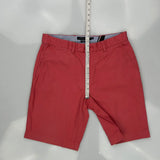 Tommy Hilfiger Chino Shorts - 32W 9L Red Cotton