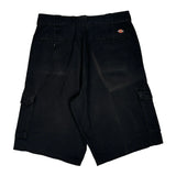 Dickies Cargo Shorts - 34W 11L Black Cotton Blend