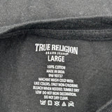 True Religion T-Shirt - Large Black Cotton