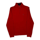 Tommy Hilfiger 1/4 Zip - Small Red Cotton