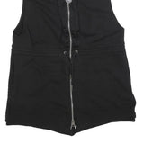 DIESEL Womens Black Cotton Blend Playsuit L Zip Front Drawstring Casual Summer