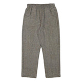 Womens Wool Blend Grey Regular Fit Herringbone Trousers W25 L24 Elastic Waist