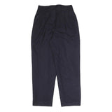 SAG HARBOR Womens Wool Blend Navy Relaxed Tapered Trousers W27 L28 Smart Office