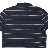 NAUTICA Mens Navy Blue & White Striped Short Sleeve Polo Shirt XL Cotton Blend
