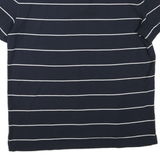 NAUTICA Mens Navy Blue & White Striped Short Sleeve Polo Shirt XL Cotton Blend