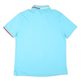 TOMMY HILFIGER Mens Blue Polo Shirt 2XL Cotton Blend Short Sleeve Basic