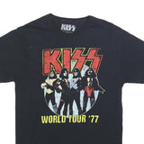 KISS Mens Black World Tour 77 Graphic T-Shirt M Short Sleeve Crew Neck Vintage