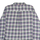 CHAPS Mens Green & Purple Check Shirt L Cotton Flannel Button Collar Long Sleeve