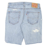 LEVI'S Womens Denim Blue Distressed Shorts M W32 Casual Cotton Blend