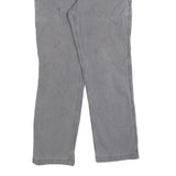 CARHARTT Mens Relaxed Grey Cotton Blend Workwear Trousers W34 L29 Durable Zip