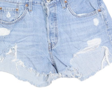 LEVI'S Womens Shorts Blue Denim Distressed S W29 Casual Summer Cut-Off