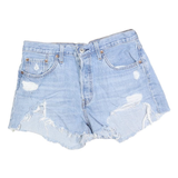 LEVI'S Womens Shorts Blue Denim Distressed S W29 Casual Summer Cut-Off