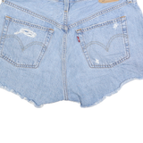 LEVI'S Womens Shorts Blue Denim Distressed S W29 Casual Summer Cut-Off