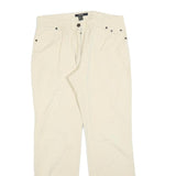 BARBOUR Womens Regular Fit Beige Cotton Blend Trousers W32 L32 Classic Zip